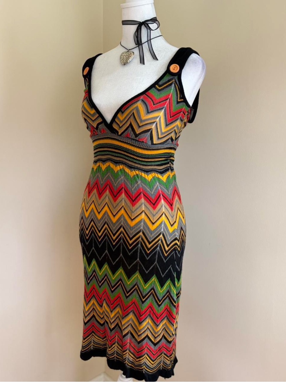 Vintage Y2K crochet pointelle knit dress twee indie sleaze preppy grunge mini S - Picture 6 of 11